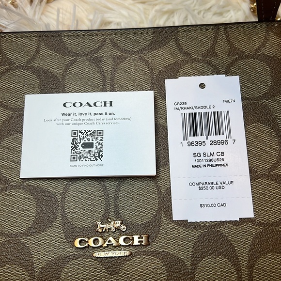 Coach Slim Crossbody Gold/Khaki Saddle - Picture 14 of 14